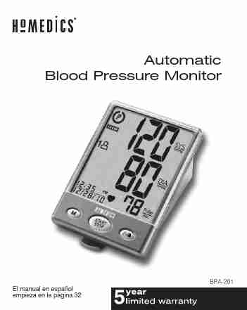 HoMedics Blood Pressure Monitor BPA-201-page_pdf